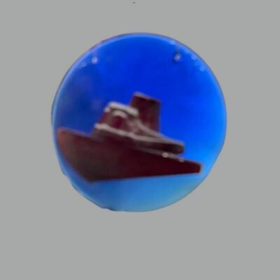 Tug Boat Wall Hanging by Local Glass Artist Mitchell Gaudet