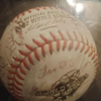 Rawlings 2002 World Series Team autographed baseball