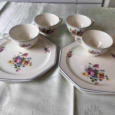 Vintage Crown Ducal Teacups and Plates