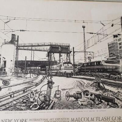 Rare poster by Malcolm Flash gordon 1980 Sunnyside Yard Train