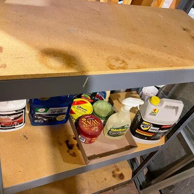 B66 Shelf with car cleaning supplies