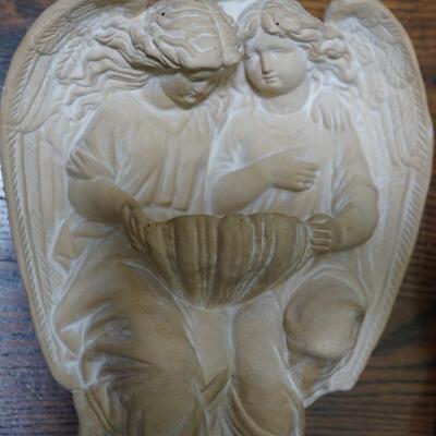 CERAMIC DECORATIVE WALL  PLAQUES FROM ST. JOHN THE DIVINE NEW YORK OF ANGELS AND LILY OF THE VALLEY