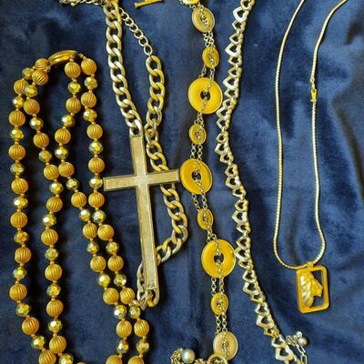 Gold Tone Necklaces Lot of 5