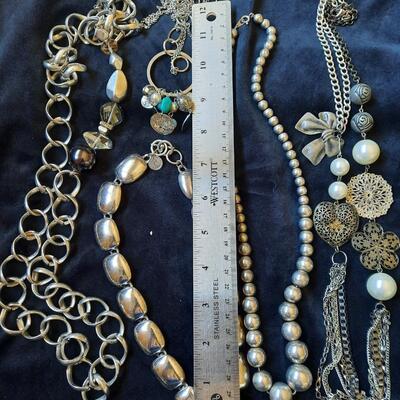 Sver Tone Necklaces Lot of 5