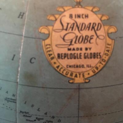Vintage 8â€ standard globe replogle