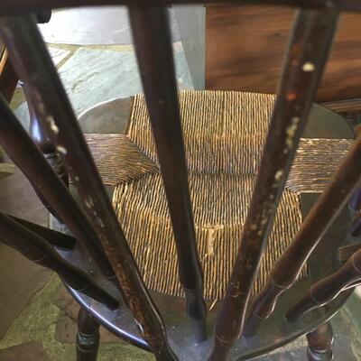 Vintage Windsor chair with rush seat