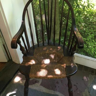 Vintage Windsor chair with rush seat