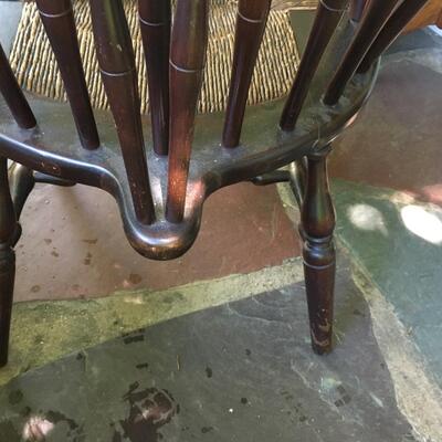 Vintage Windsor chair with rush seat