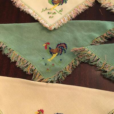Vintage  Rooster napkins