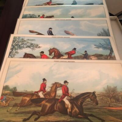Vintage foxhunt placemats