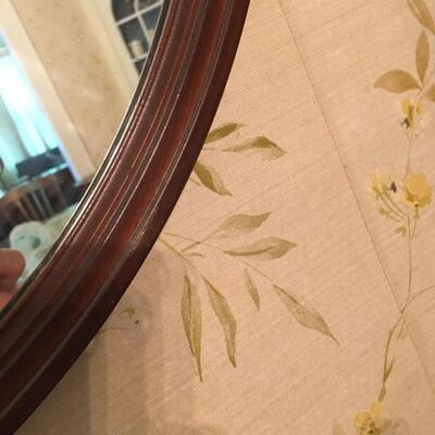 Vintage round wood mirror