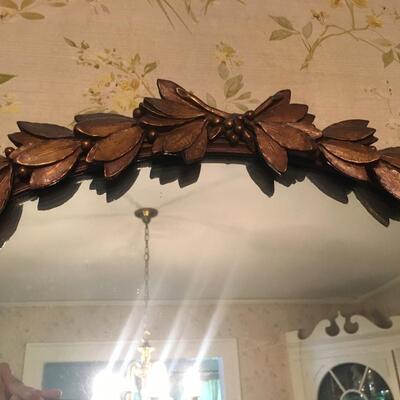 Vintage round wood mirror