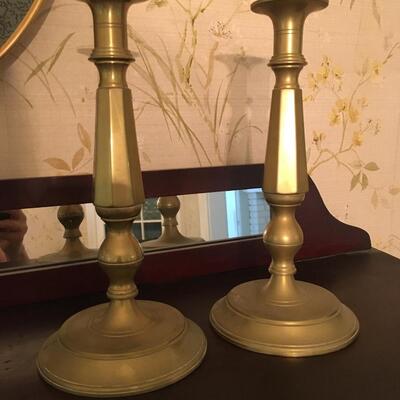 Vintage brass candlesticks 10" tall