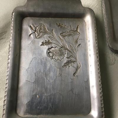 Vintage aluminum snack plates