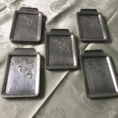 Vintage aluminum snack plates