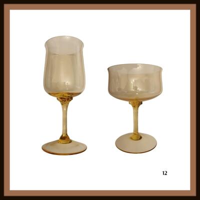 Vintage Yellow Crystal Stemware.