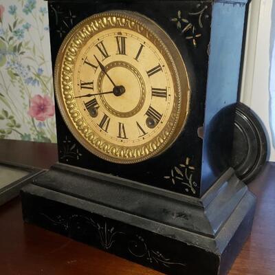 Antique Ansonia mantle clock Late 19th century metal