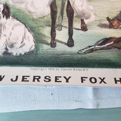 New Jersey Fox Hunt Currier and Ives 1876 "Taking Breath"
