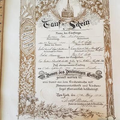 Marriage certificate 1914, New York