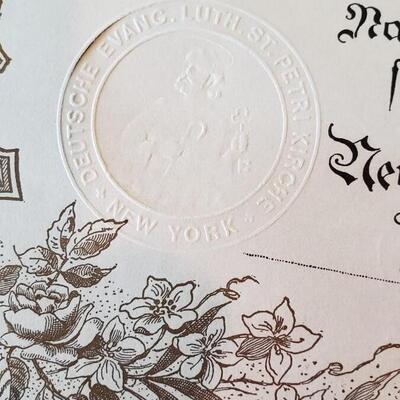 Marriage certificate 1914, New York