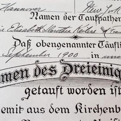 Marriage certificate 1914, New York