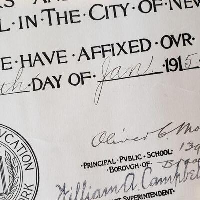 Graduation from Elementary school going into high school 1915 NYC
