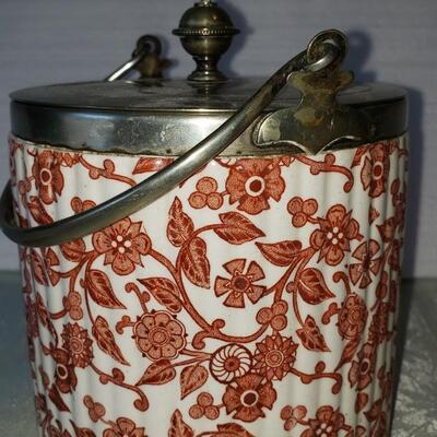 Porcelain jar with silver plate lid