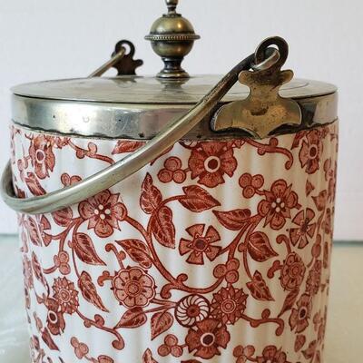 Porcelain jar with silver plate lid