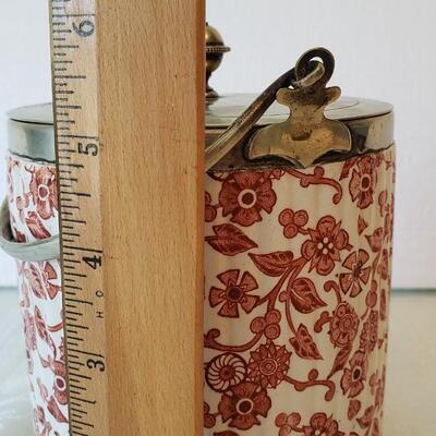 Porcelain jar with silver plate lid
