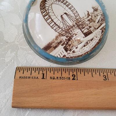 Antique glass paperweights Ferris Wheel World's Fair 1893