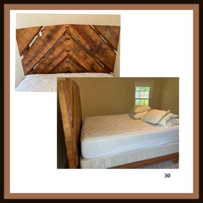 Hand Crafted/ Made Wood Bed with Foam Gel Matress Set.