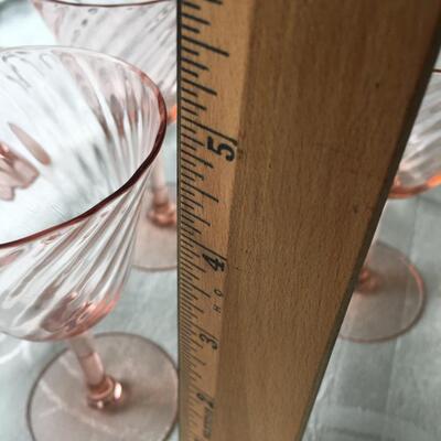 Vintage pink stemware Depression ware