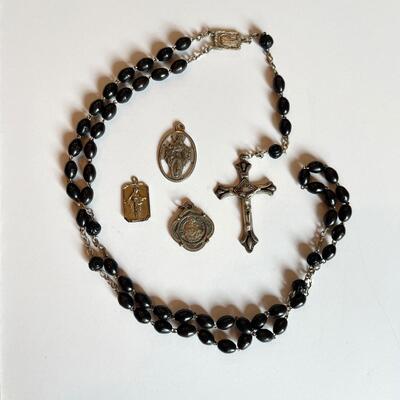 Vintage Rosary & Saint Charms