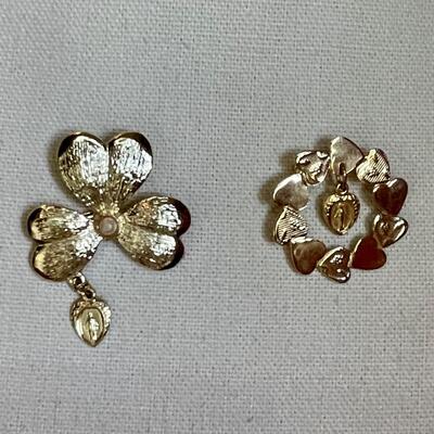 Vintage Catholic Blessed Mother Brooch Duo