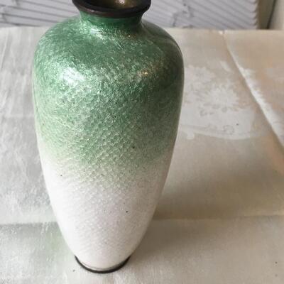 Vintage enamel painted vase