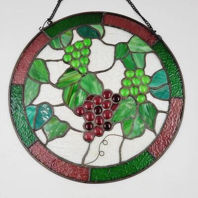 BEAUTIFUL GRAPE STAINED GLASS WINDOW