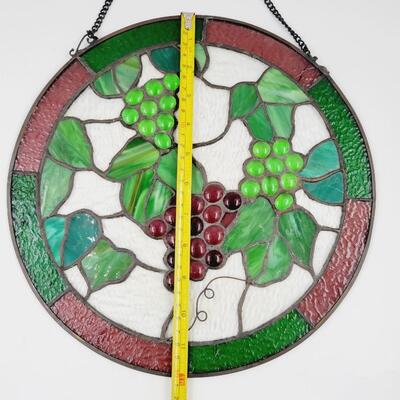 BEAUTIFUL GRAPE STAINED GLASS WINDOW