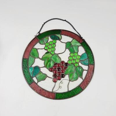 BEAUTIFUL GRAPE STAINED GLASS WINDOW
