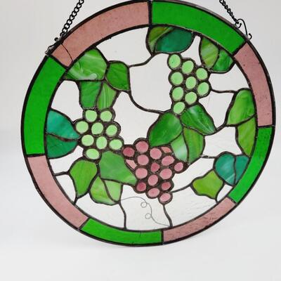 BEAUTIFUL GRAPE STAINED GLASS WINDOW