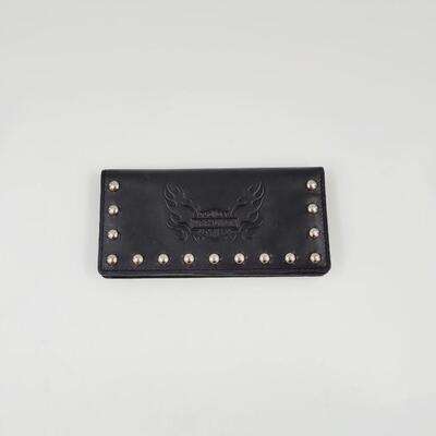HARLEY DAVIDSON STUDDED LEATHER BLACK WALLET