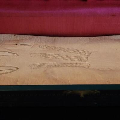 Lot 44: Antique Celluloid Design Trinket Box w/ Ladies White Gloves
