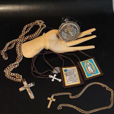 Lot 48: Assortment of (4) Religious Necklaces