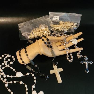 Lot 49: Assortment of Vintage Religious Rosary Necklaces