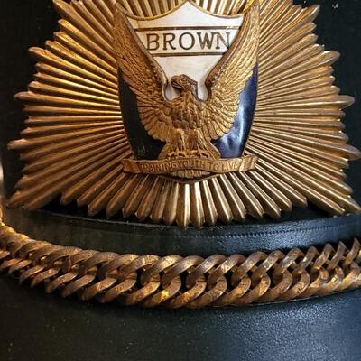 Lot 52: Antique WW1 Brown Military Academy Dress Hat