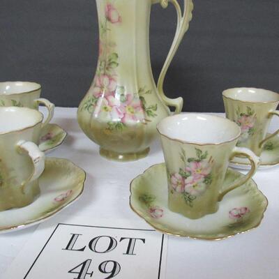 Nippon Chocolate Pot and 4 Matching Cup/Saucer Sets