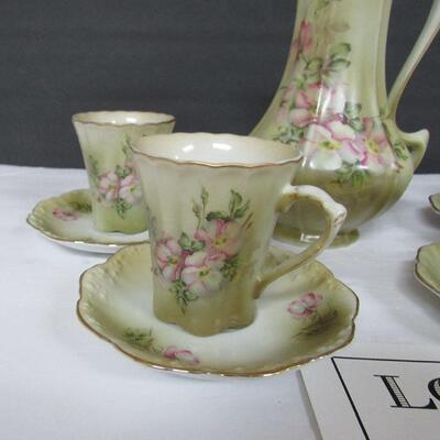 Nippon Chocolate Pot and 4 Matching Cup/Saucer Sets