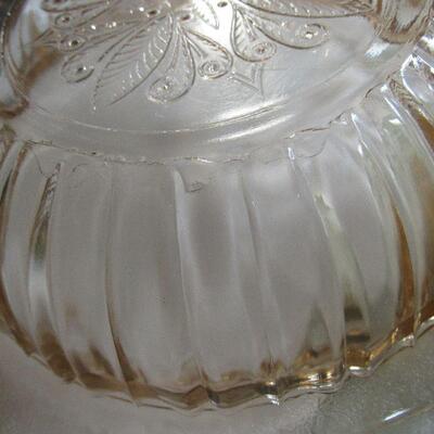 Pink Depression Glass Covered Vegetable Bowl, Adam Pattern, Nice Lid