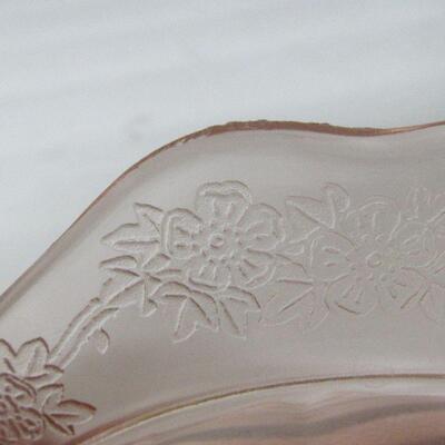 Pink Depression Glass Covered Candy Dish, Adam Pattern