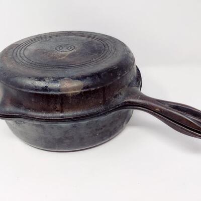 WAGNER WARE SIDNEY CAST IRON HINGED DOUBLE SKILLET