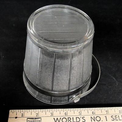 Nice Vintage Glass Ice Bucket, Barrel Theme